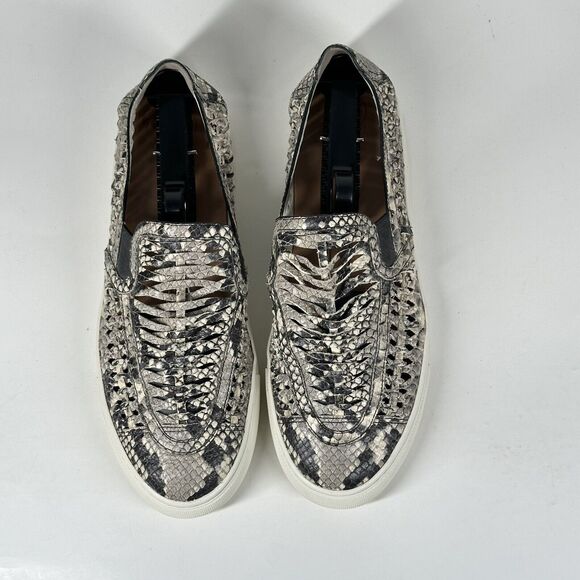 Tory Burch Womens Shoes Size 11 Huarache Weave Snakeskin Leather Slip On Sneaker - Picture 4 of 16